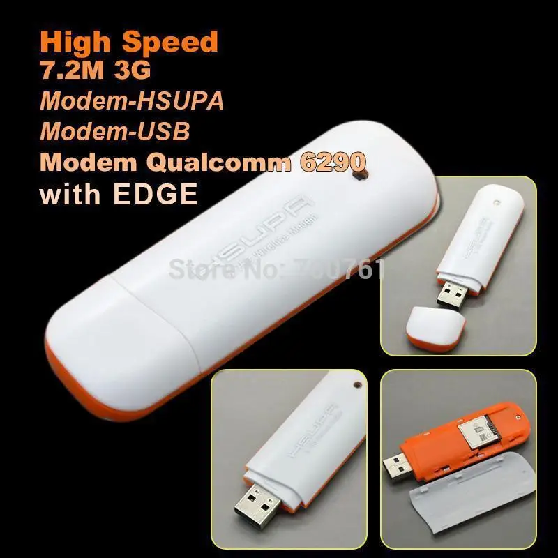 High Speed 7.2M 3G wireless USB Modem Qualcomm 7200 Network dongle adapter support HSUPA EDGE for Windows 7 mac