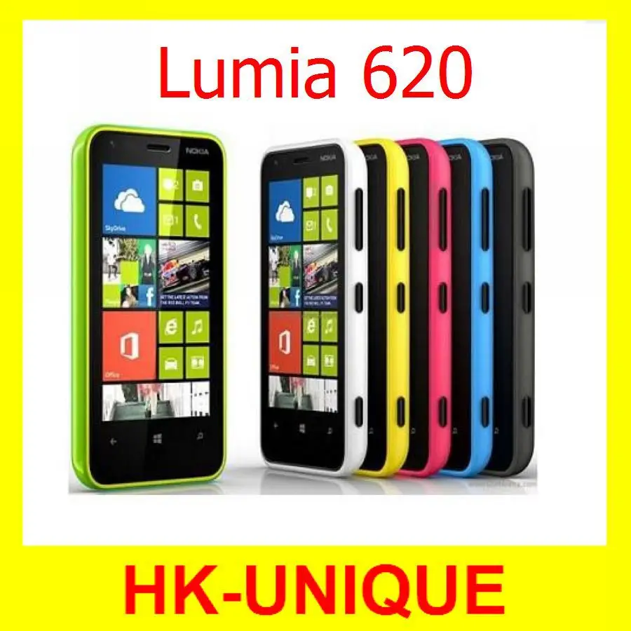 Dual core Original Nokia Lumia 620 5MP WIFI 3.8 Inch GPS Windows OS 8GB Internal Memory 512 RAM