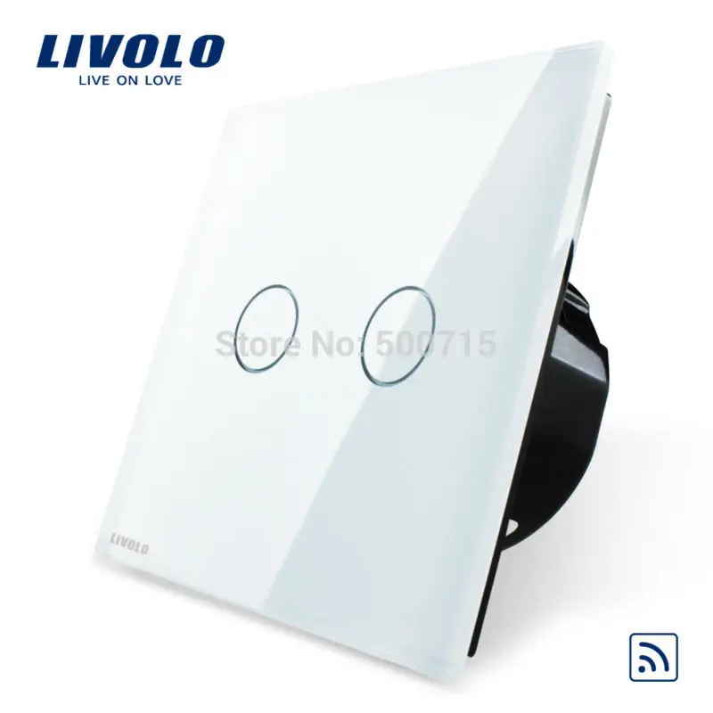 Livolo EU Standard, Remote Switch, Crystal Glass Panel, EU standard,Wall Light Remote Touch Switch+LED Indicator,C702R-1/2/3/5