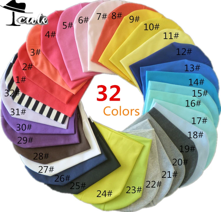 Free shipping 32 colors sample order solid baby hat baby cap infant Cotton Infant Hats Skull Caps Toddler Boys & Girls gift