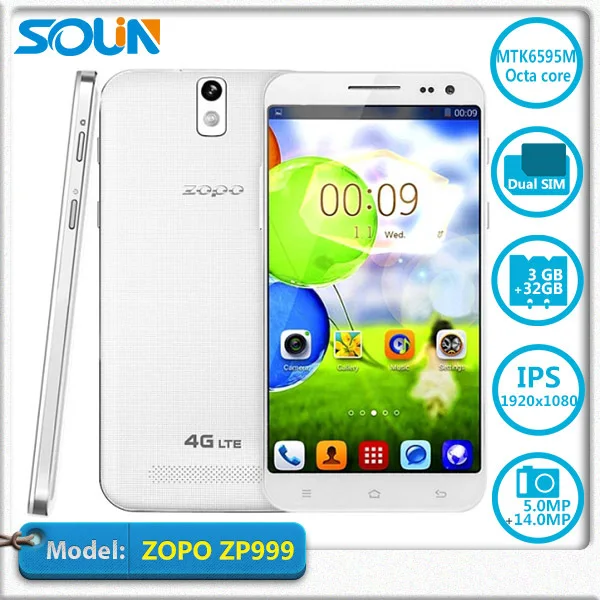 In Stock! Original 4G LTE Phone Zopo ZP999 Free case core 8 mtk6592 Dual Sim 3GB RAM 32GB ROM GSM TD-SCDMA WCDMA TD-LTE FDD-LTE.