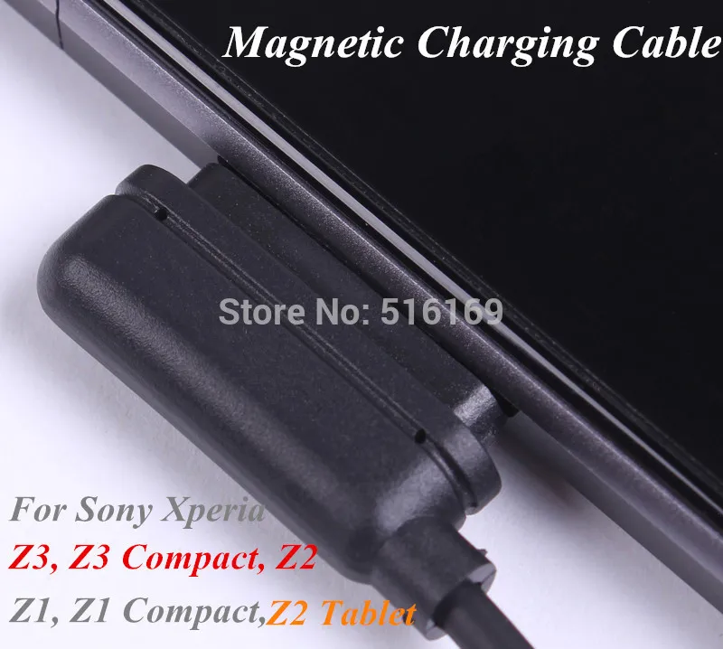 Magnetic Charging Cable Charger DK31 For Sony Xperia Z1,Xperia Z1 Compact, Z2, Z2 Tablet, Z Ultra, Black or White Free Shipping