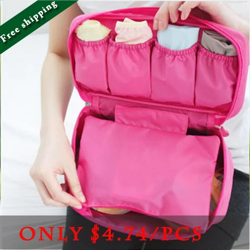 Factory Price Hot Women Bag Fashion Girl Travel Cosmetic Makeup Toiletry Wash Storage Case Underwear Bra Bag Free Shipping