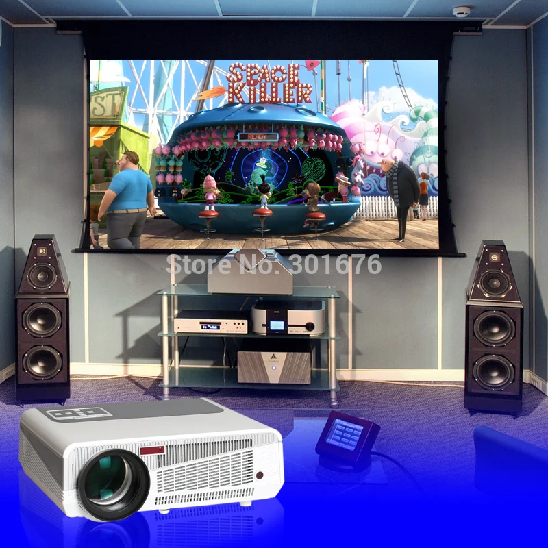 Free Shiping HD LED LCD Projector 1280*800 Native Resolution Multimedia Theater Home CinameVideo 3000 Lumens Factory Direct Sell