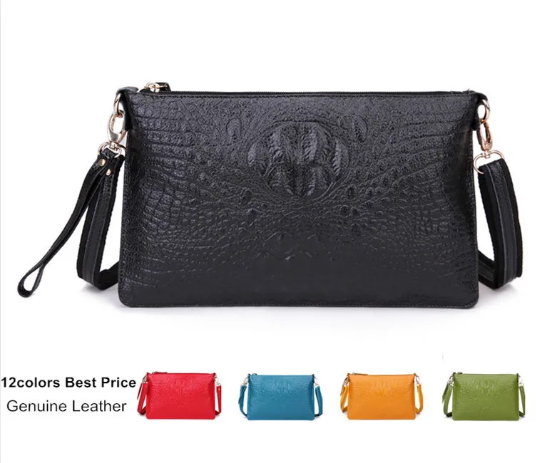 IMCHIC Women Clutch Bags Vintage Split Leather Crocodile Pattern Envelope Shoulder Ladies Small Messenger Handbag Female Gift
